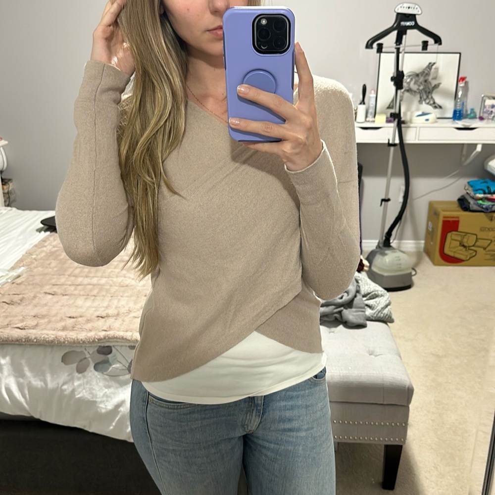 BCBG CROSS WRAP SWEATER